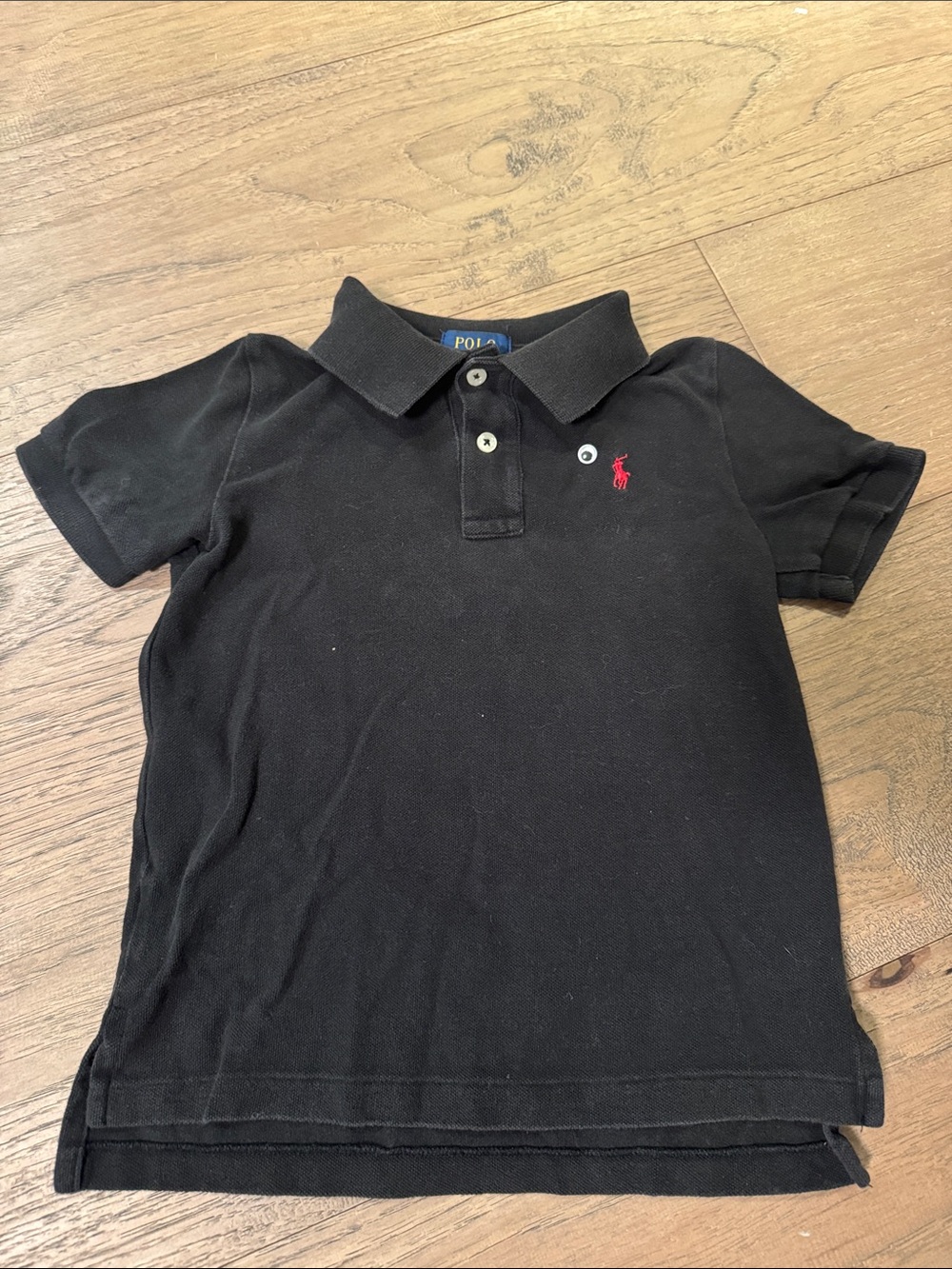 Ralph Lauren Black Polo with Red Pony - Kids Short Sleeve